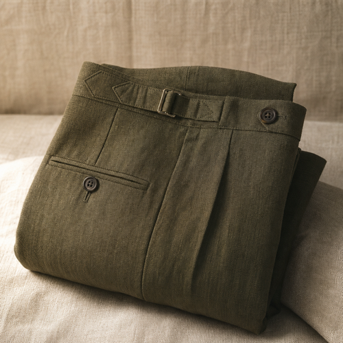 The Belgrave Linen Trouser — detail