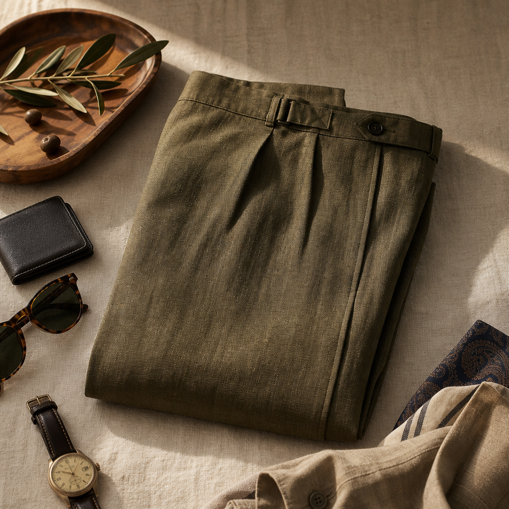 The Belgrave Linen Trouser — lifestyle