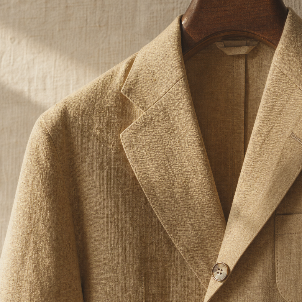 The Riviera Linen Jacket — detail
